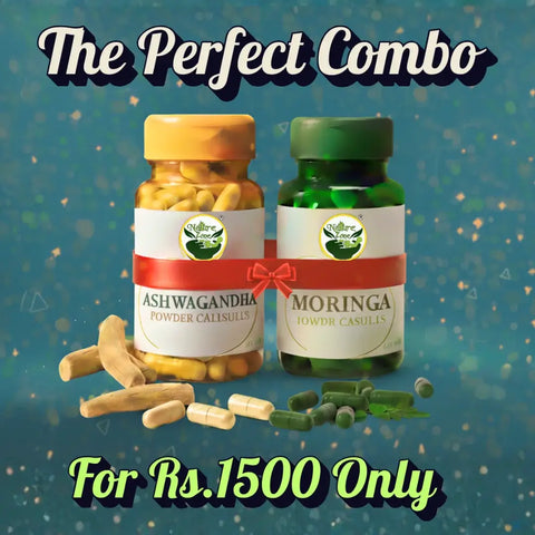 Ashwagandha & Moringa Capsule Combo | Herbal Wellness Supplement | ItsNatureZone